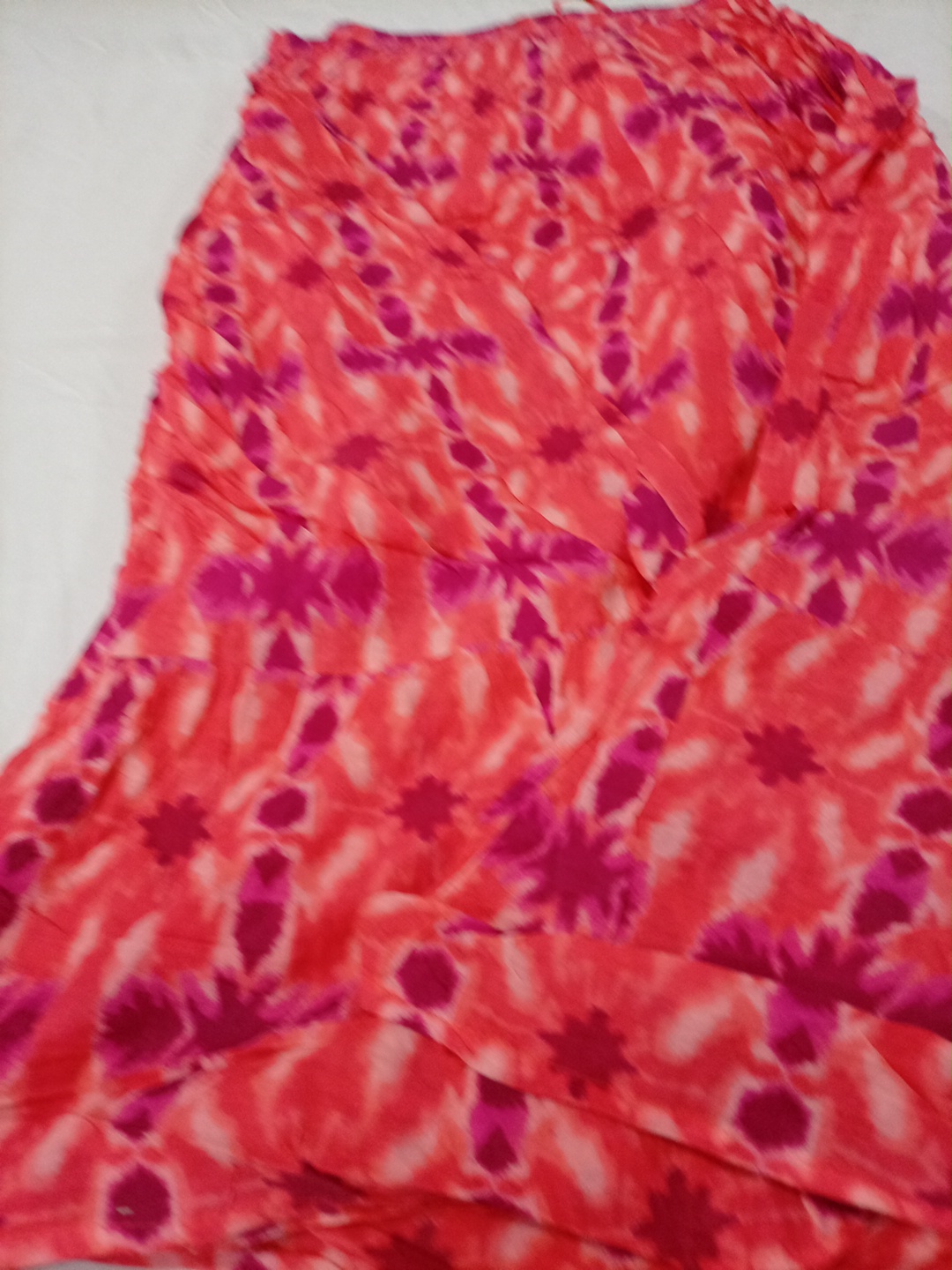 Flowy Printed Maxi Skirt in Pink and Purple