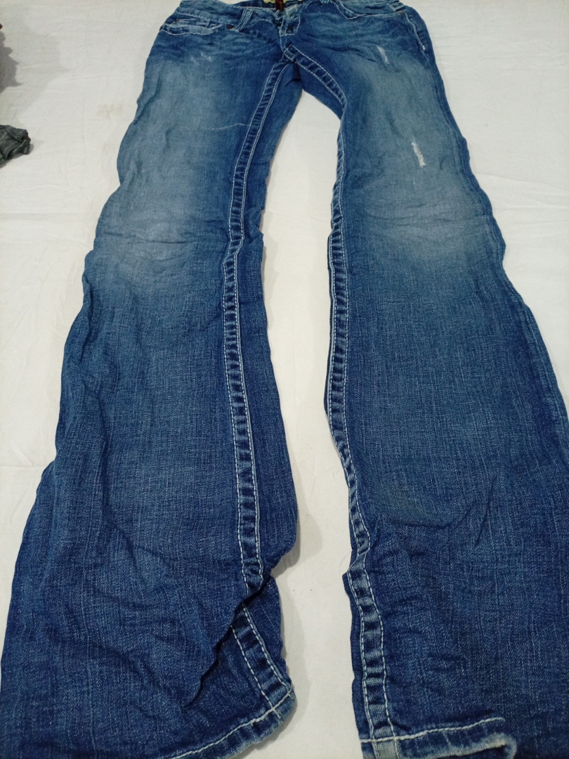 BKE Distressed Low-Rise Bootcut Denim Jeans