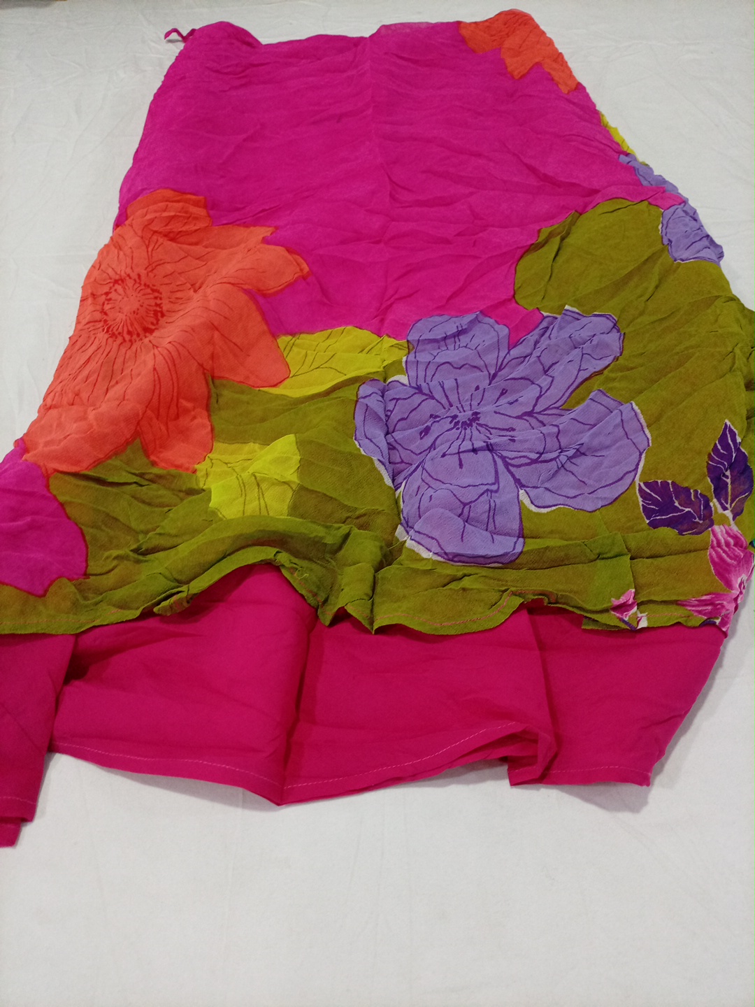 Rene Day Floral Print Wrap Maxi Skirt in Vibrant P..