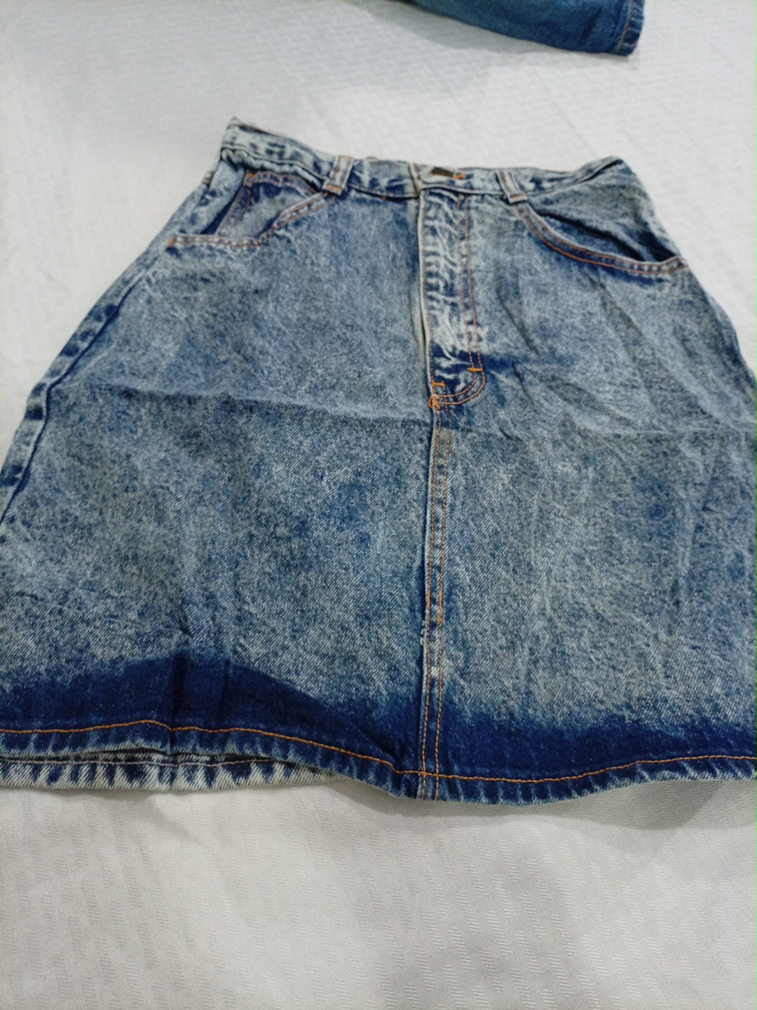 Vintage Excess Denim Mini Skirt with Pockets
