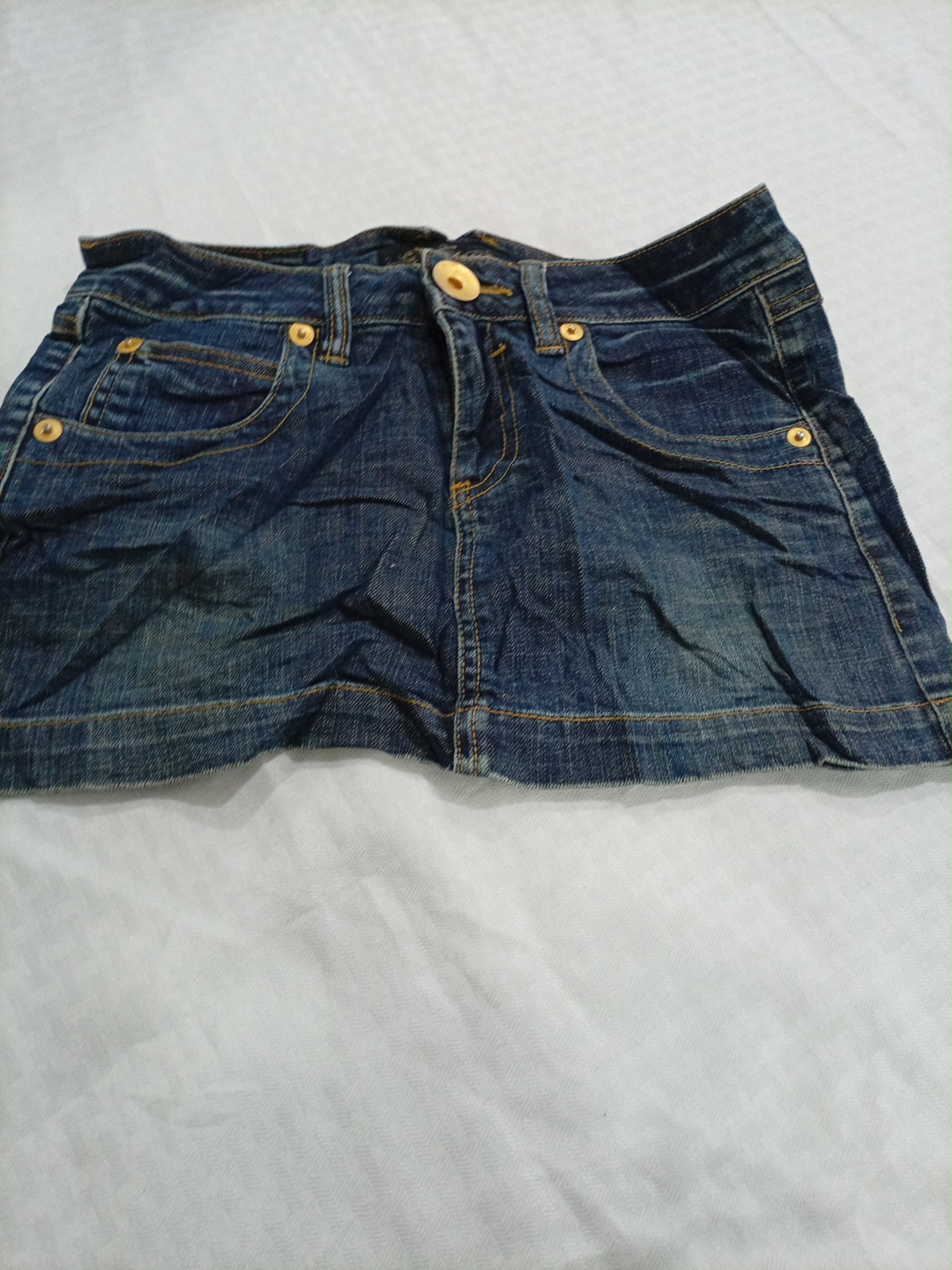 Victoria's Secret Denim Mini Skirt with Gold Hardw..