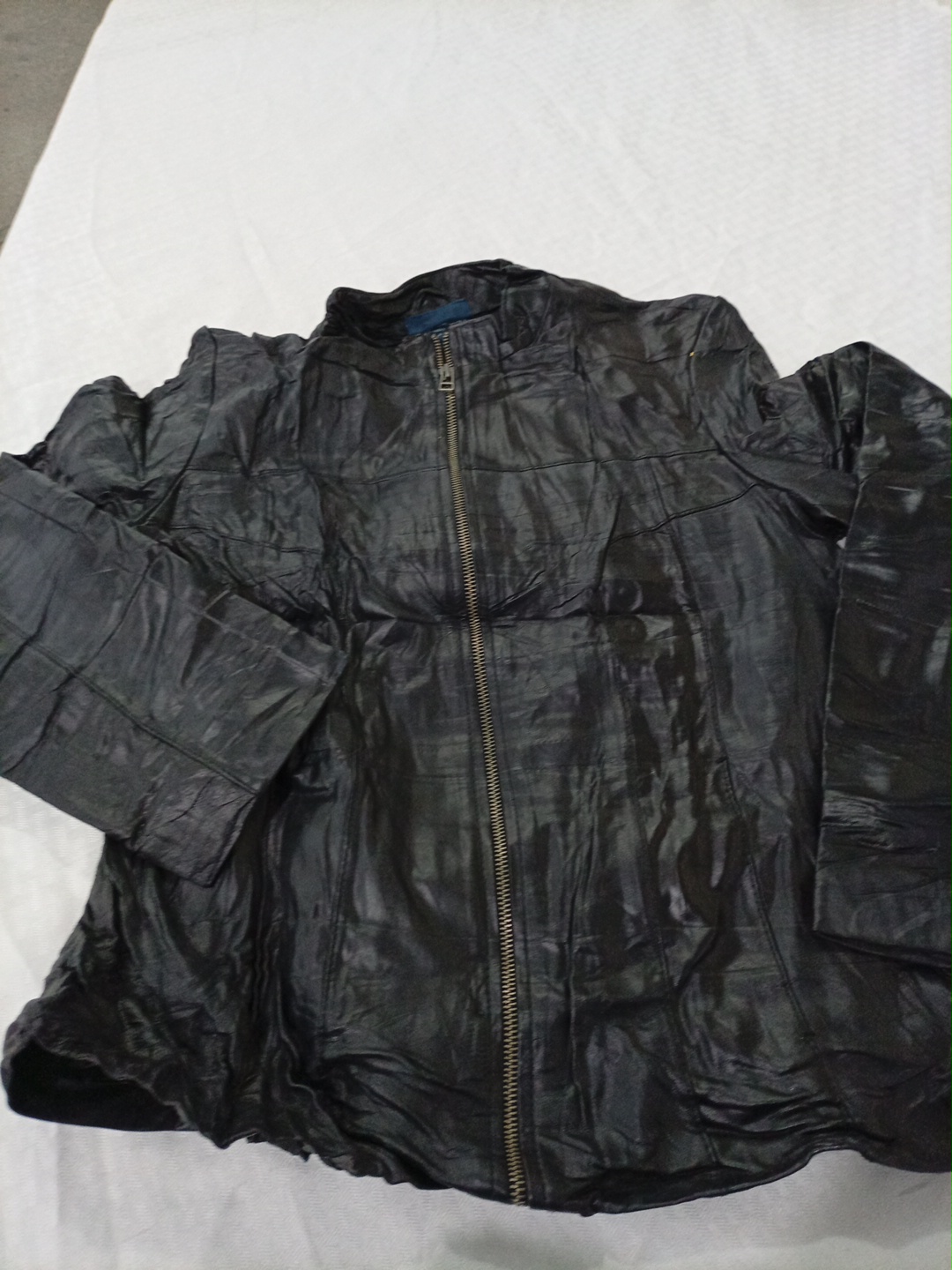 Black Faded Glory Zip-Up Faux Leather Jacket Size ..