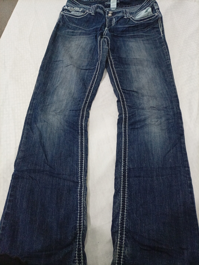 Maurices Women's Bootcut Blue Denim Jeans with Emb..