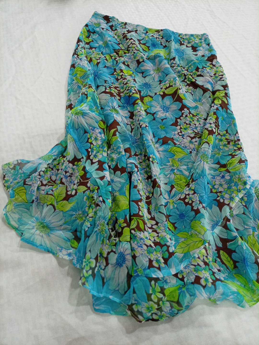 Elementz Floral Print Polyester Maxi Skirt Size M