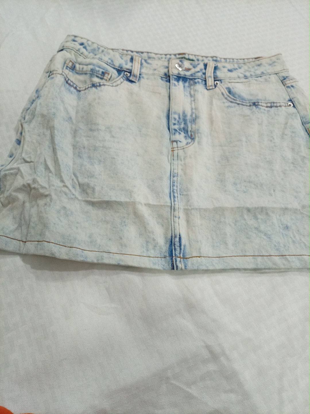 Wildfox Faded Light Wash Denim Mini Skirt Size S