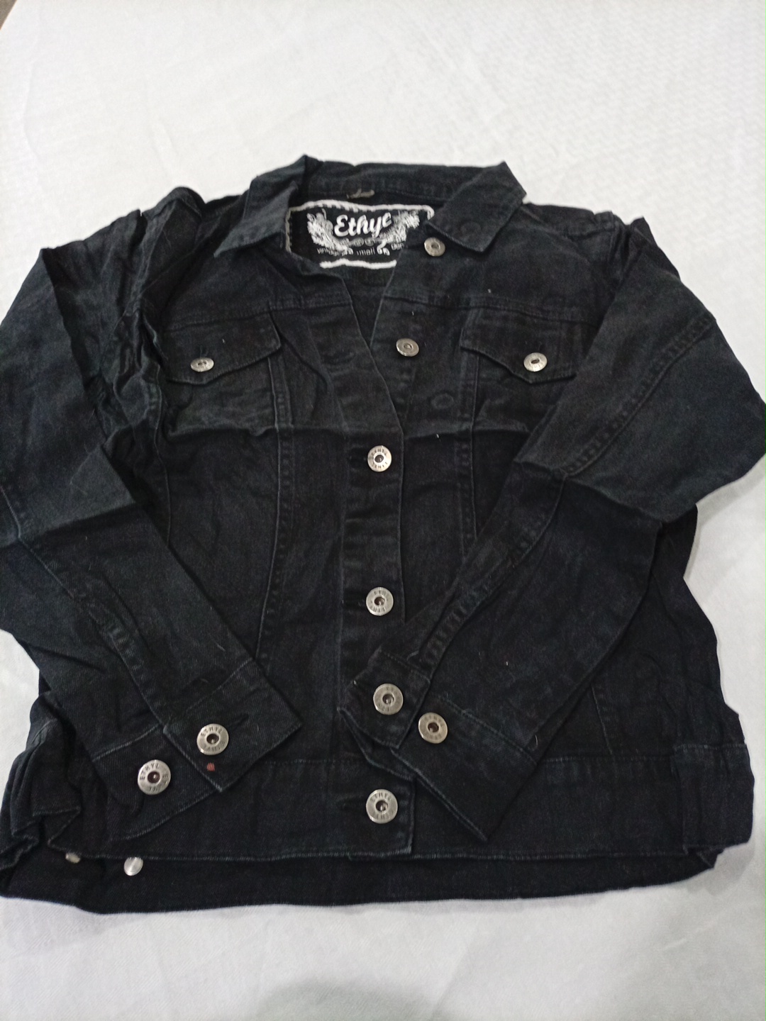 Vintage Black Denim Jacket by Ethyl