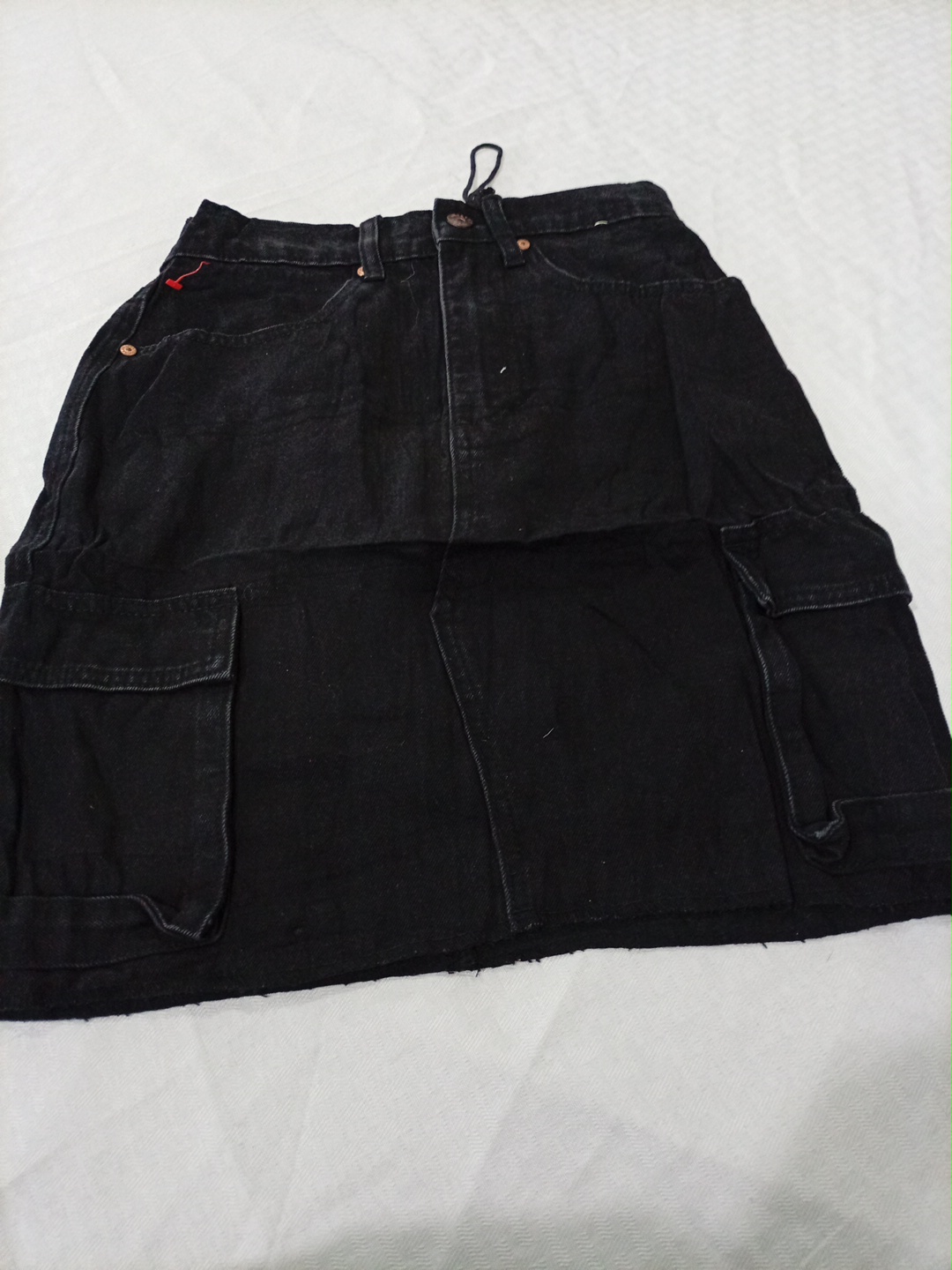 Black Cargo Denim Mini Skirt by H&M
