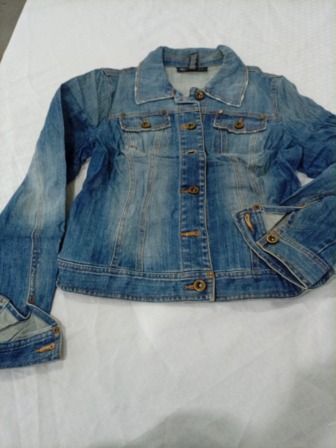 INC Blue Denim Jacket Long Sleeve Button Front