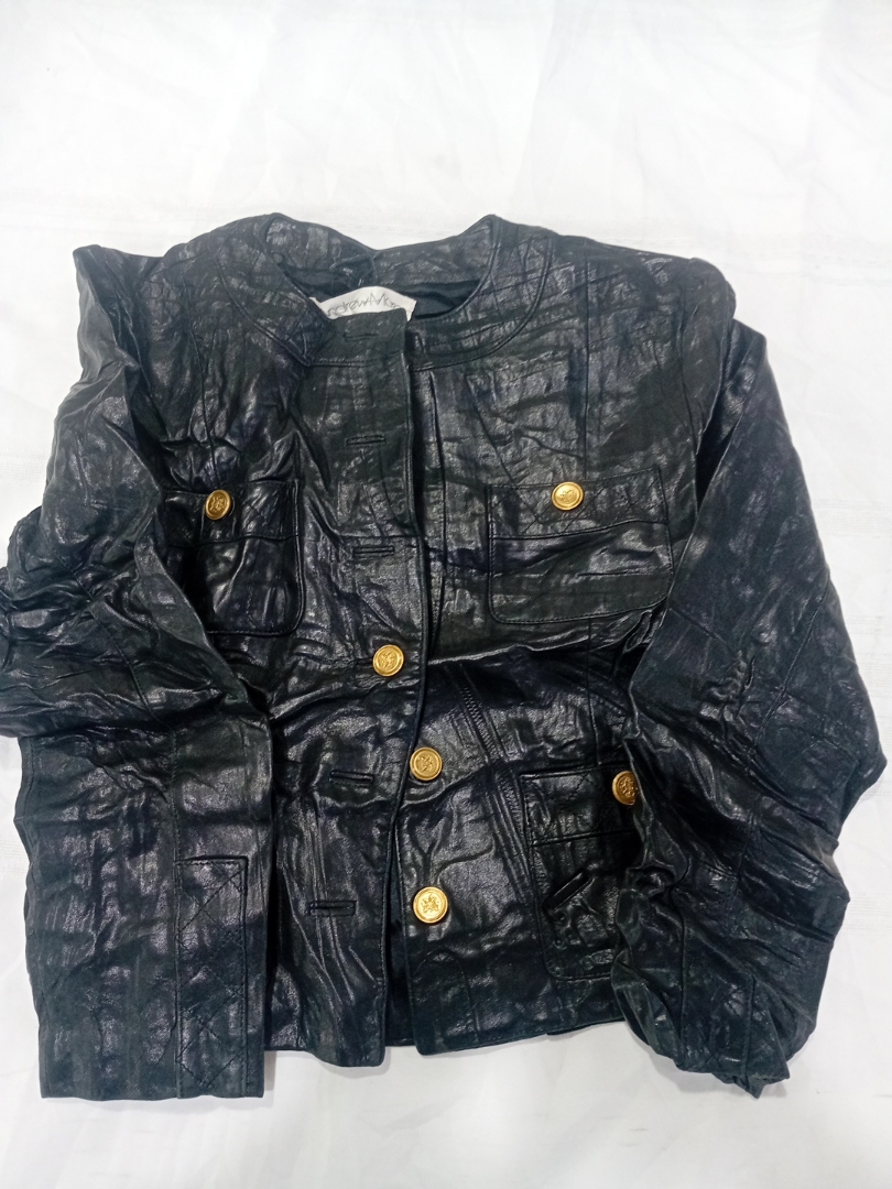 Andrew Marc Black Textured Leather Jacket