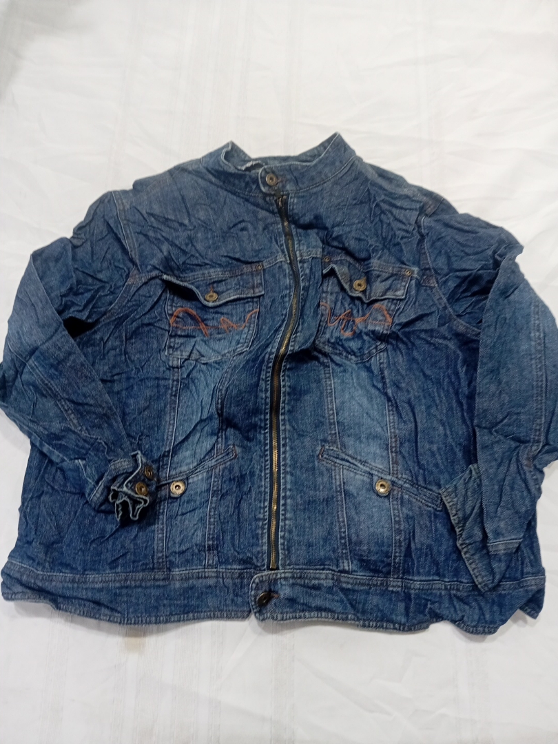 La Redoute Blue Denim Zip-Up Jacket with Decorativ..