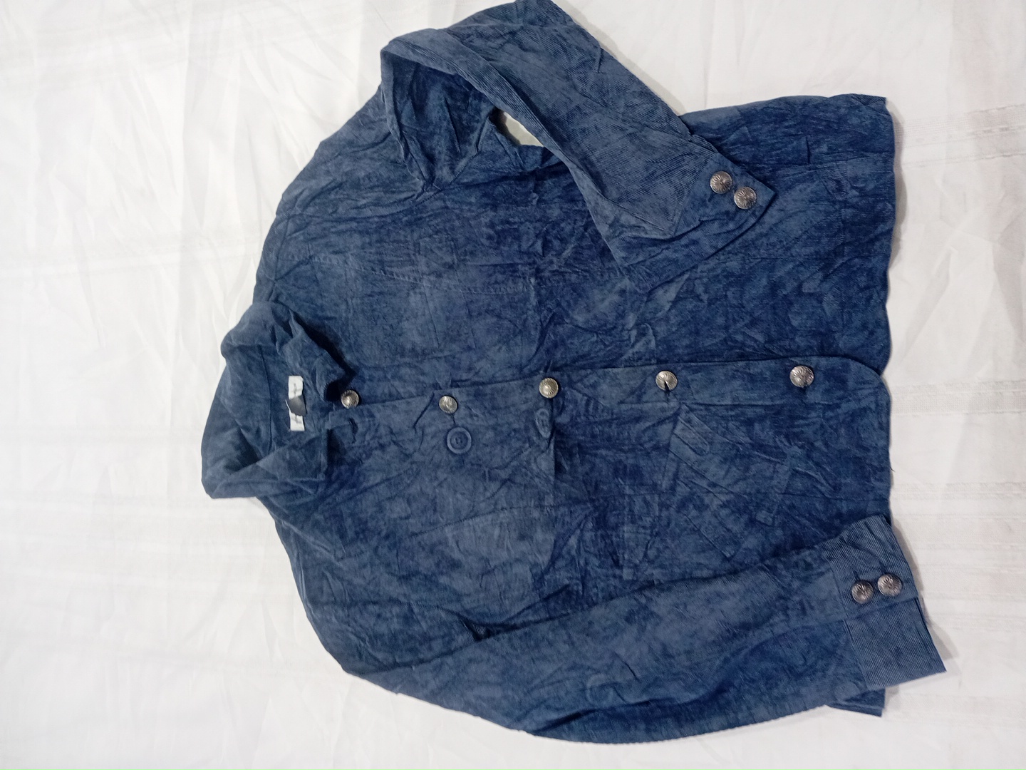 Christopher & Banks Blue Corduroy Button-Front Jac..