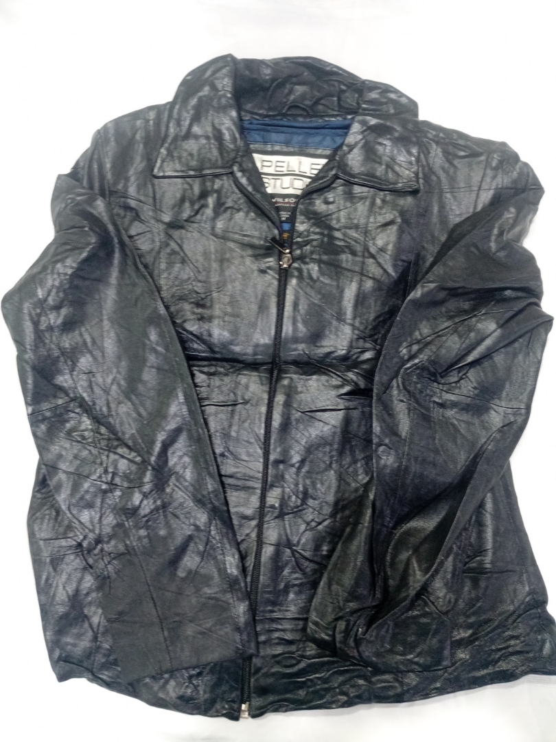 Pelle Studio Black Leather Jacket with Collar and ..