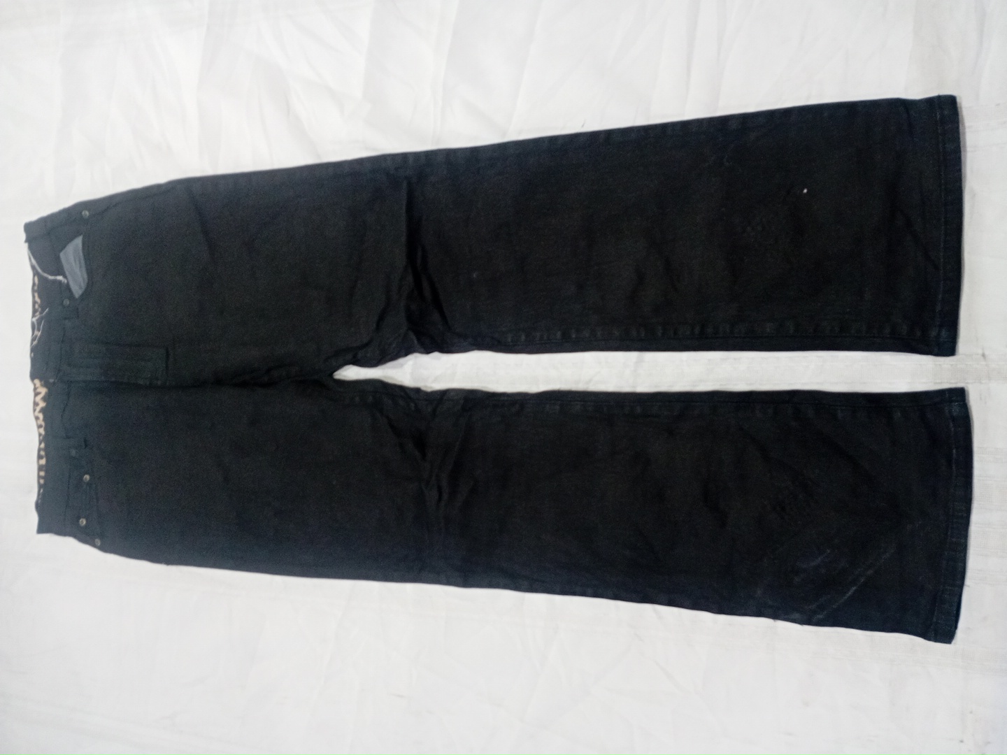 Dolce & Gabbana Black Distressed Bootcut Jeans wit..