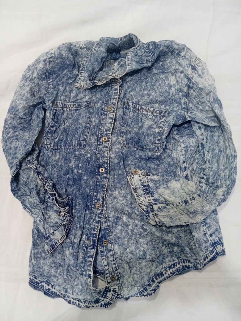 Garage Acid Wash Oversized Denim Jacket XS