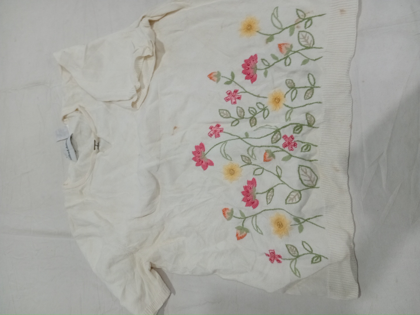 Alfred Dunner Women's Embroidered Floral White Sho..