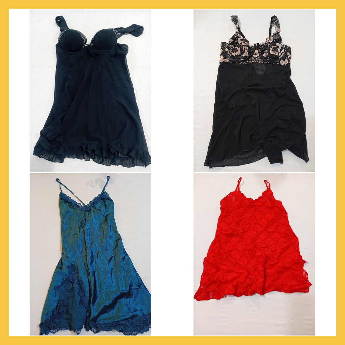 Spitzen- und Satin-Nachtkleid-Bundle 9 Teile Damen..