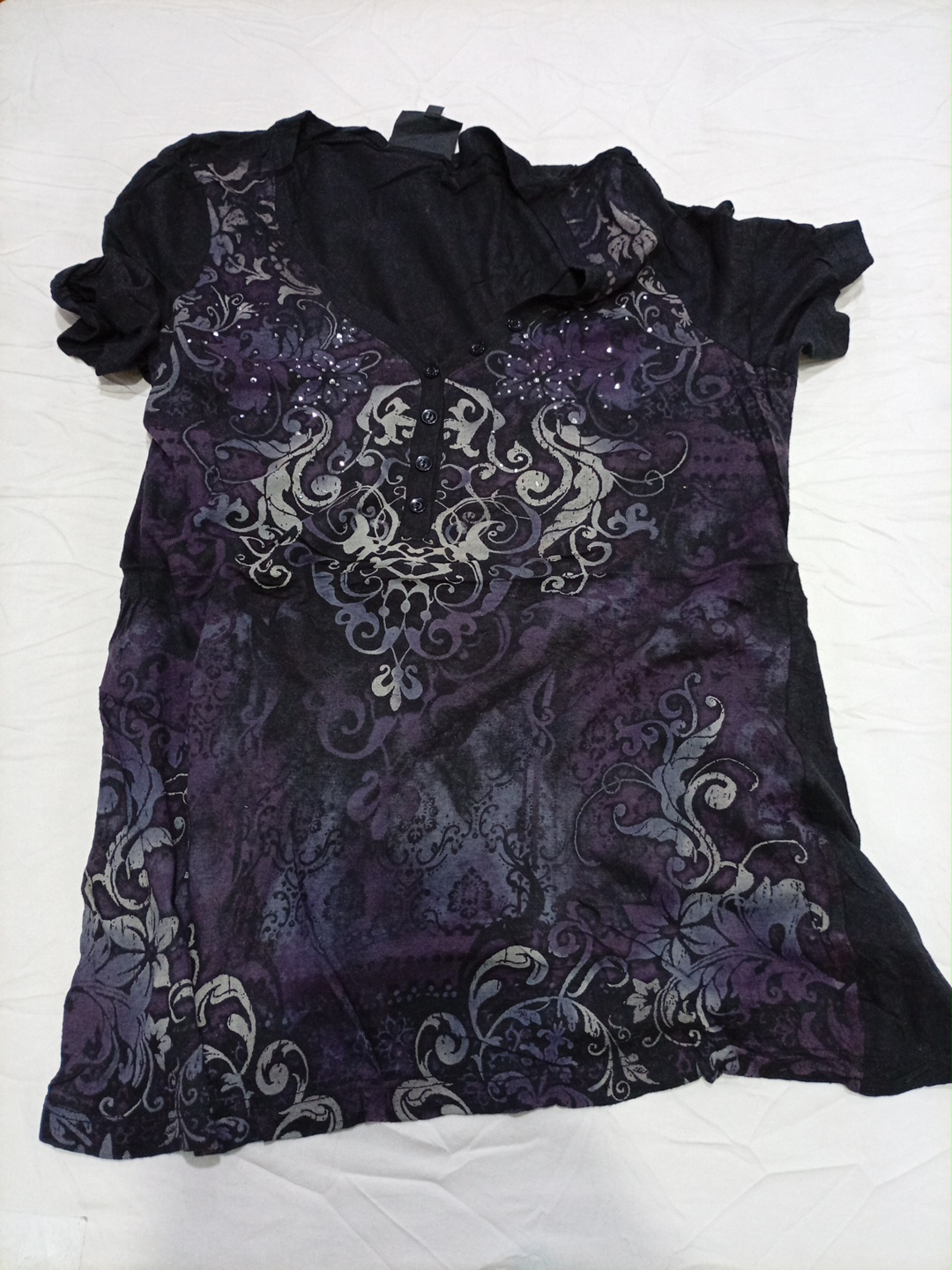 Ensemble de Blouses Imprimées de Designer Bleu Fra..