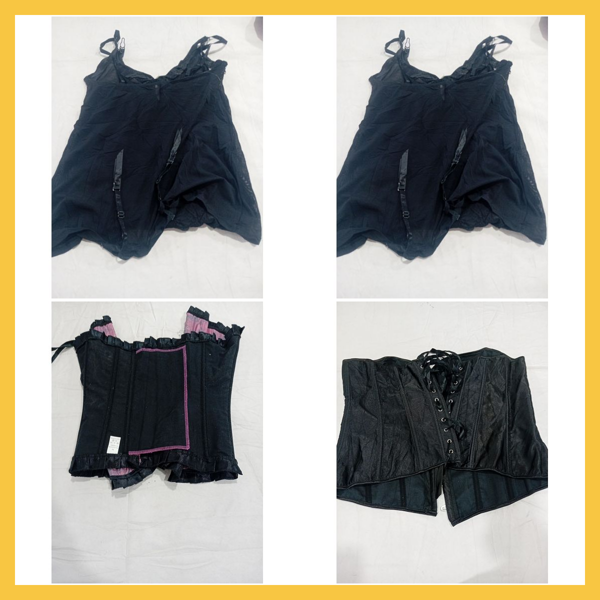 「Zara レース バスティエ & コルセット バンドル 7 ピース ランジェリー セット」