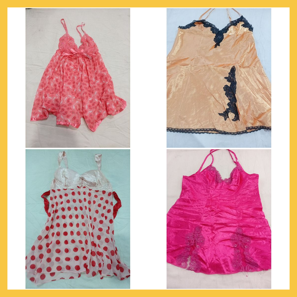 Unbranded Pink Slip Dress Bundle Lace Satin Floral..