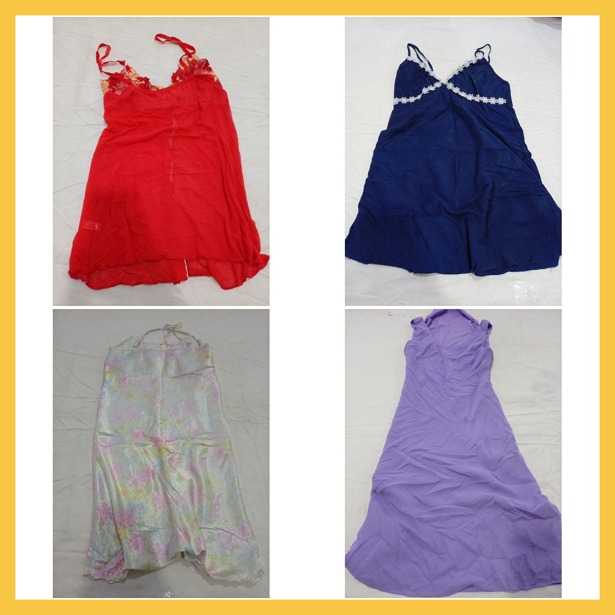 Spitzen- und Blumenkleid-Bundle - 7 Slip- und Midi..