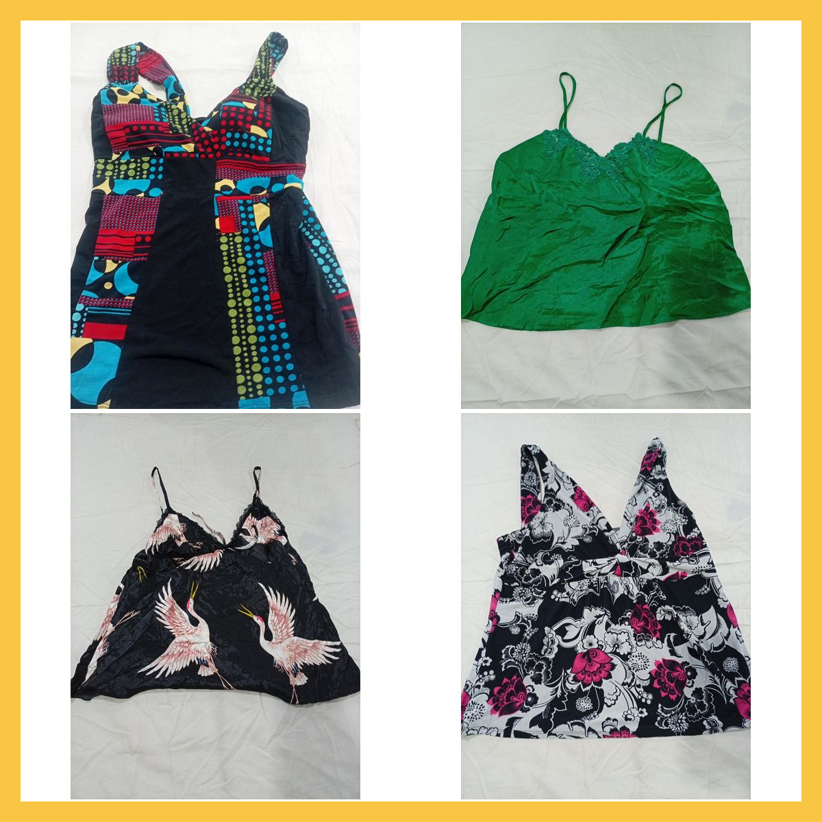 Camisole Bundle - 7 Piece Satin & Printed Top Set