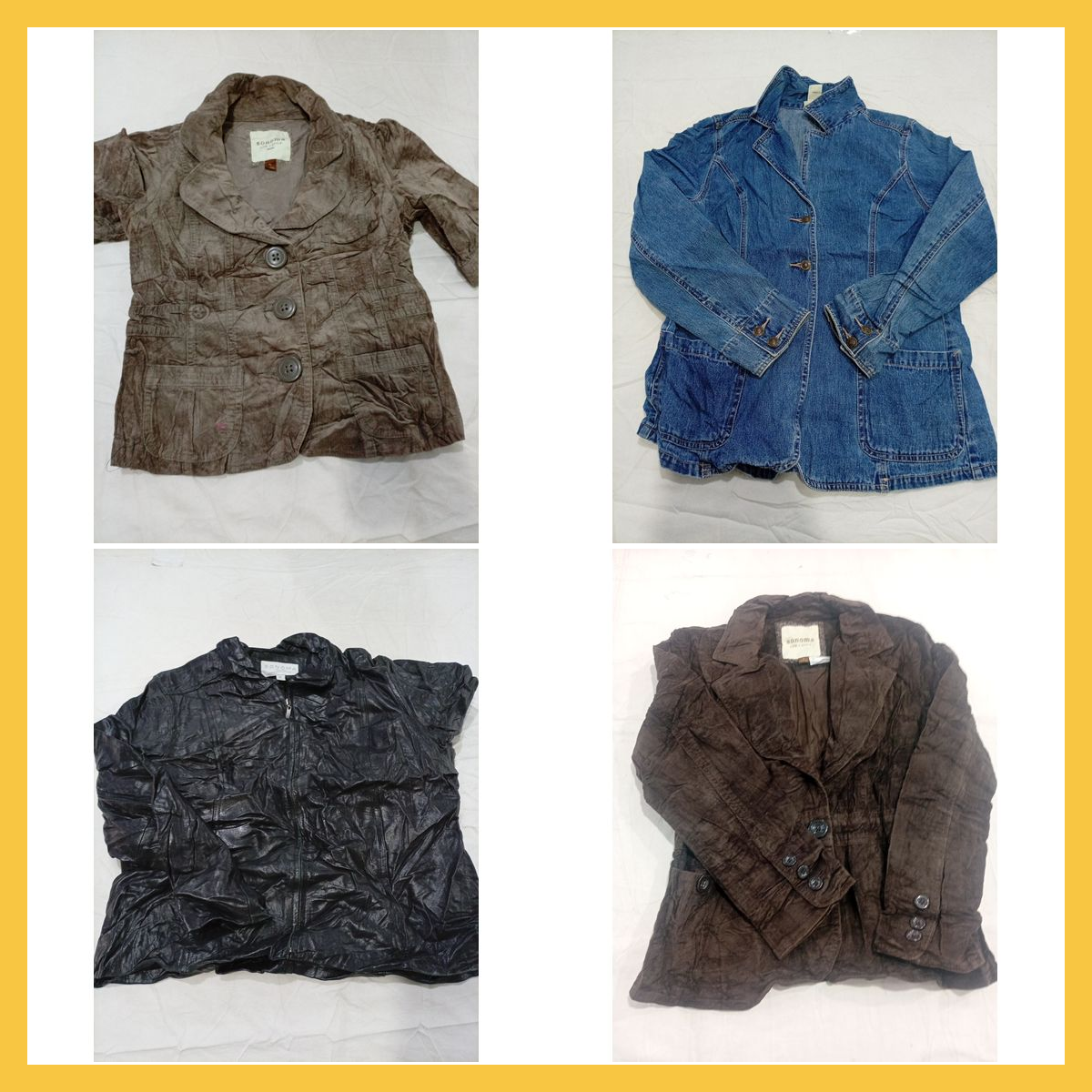 Sonoma Sons & Bay Jacket Bundle Corduroy Denim Lea..