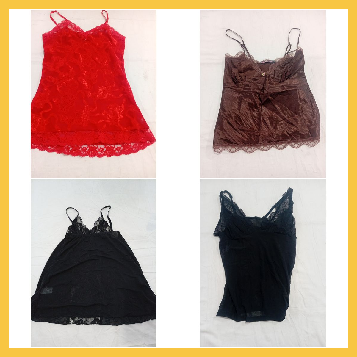 Lace Camisole Bundle 7 Pc Satin Trim Tops