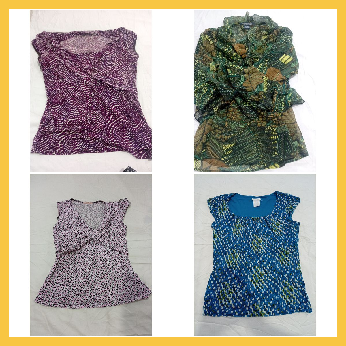 Versace, Worthington & Designer Printed Blouse Bun..