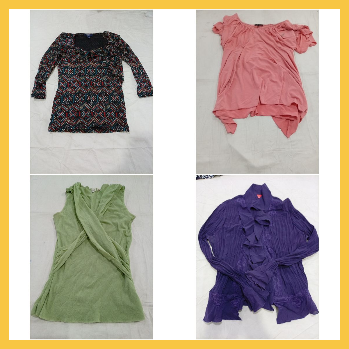 Designer Ruffle Blouse Bundle Chaps AGB Oscar de l..