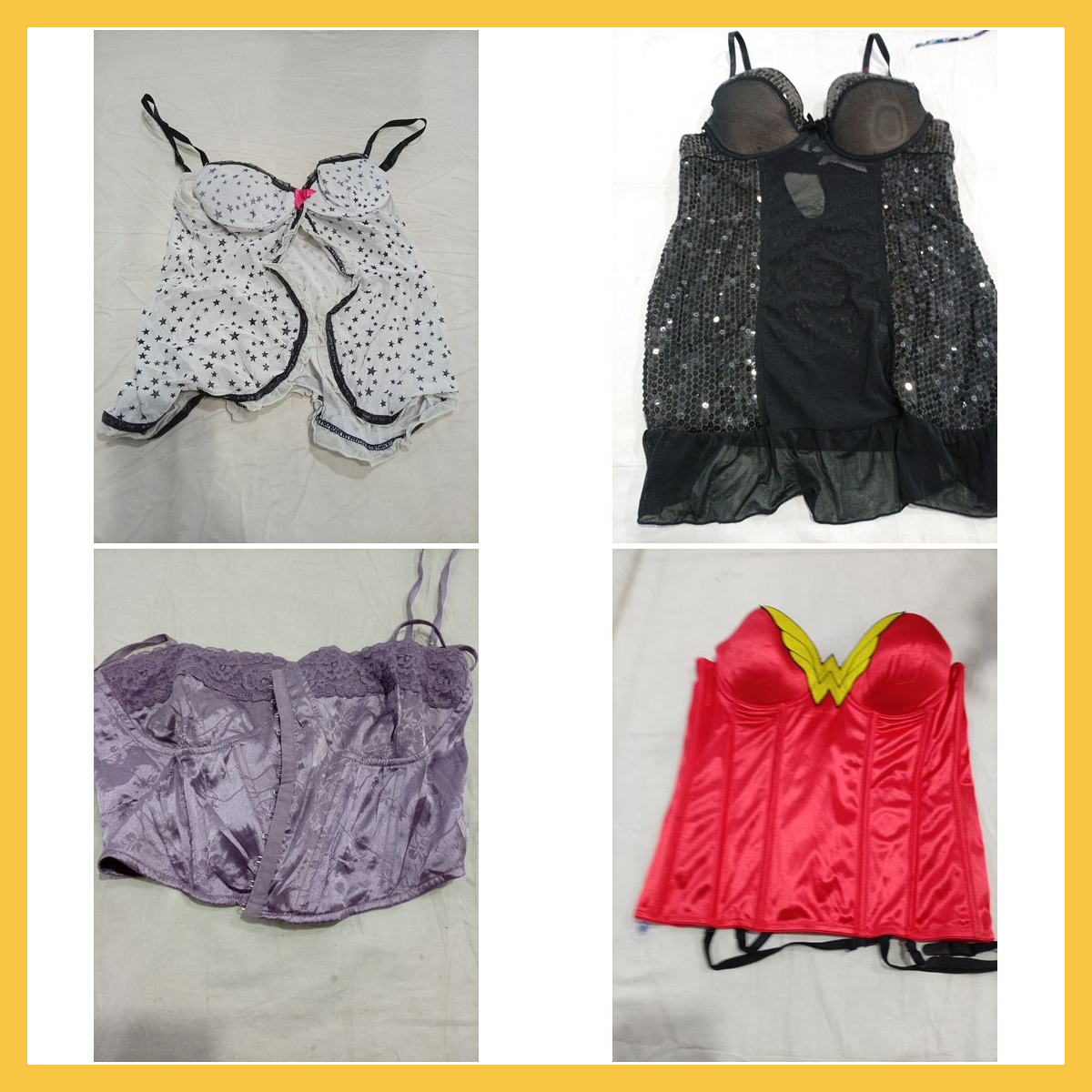 Ensemble Bustier : 12 pièces en dentelle et satin,..