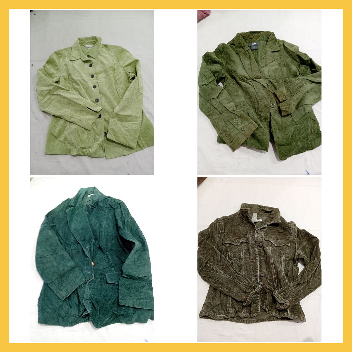 Vestes en velours côtelé vert et plus - Pack de 6 ..
