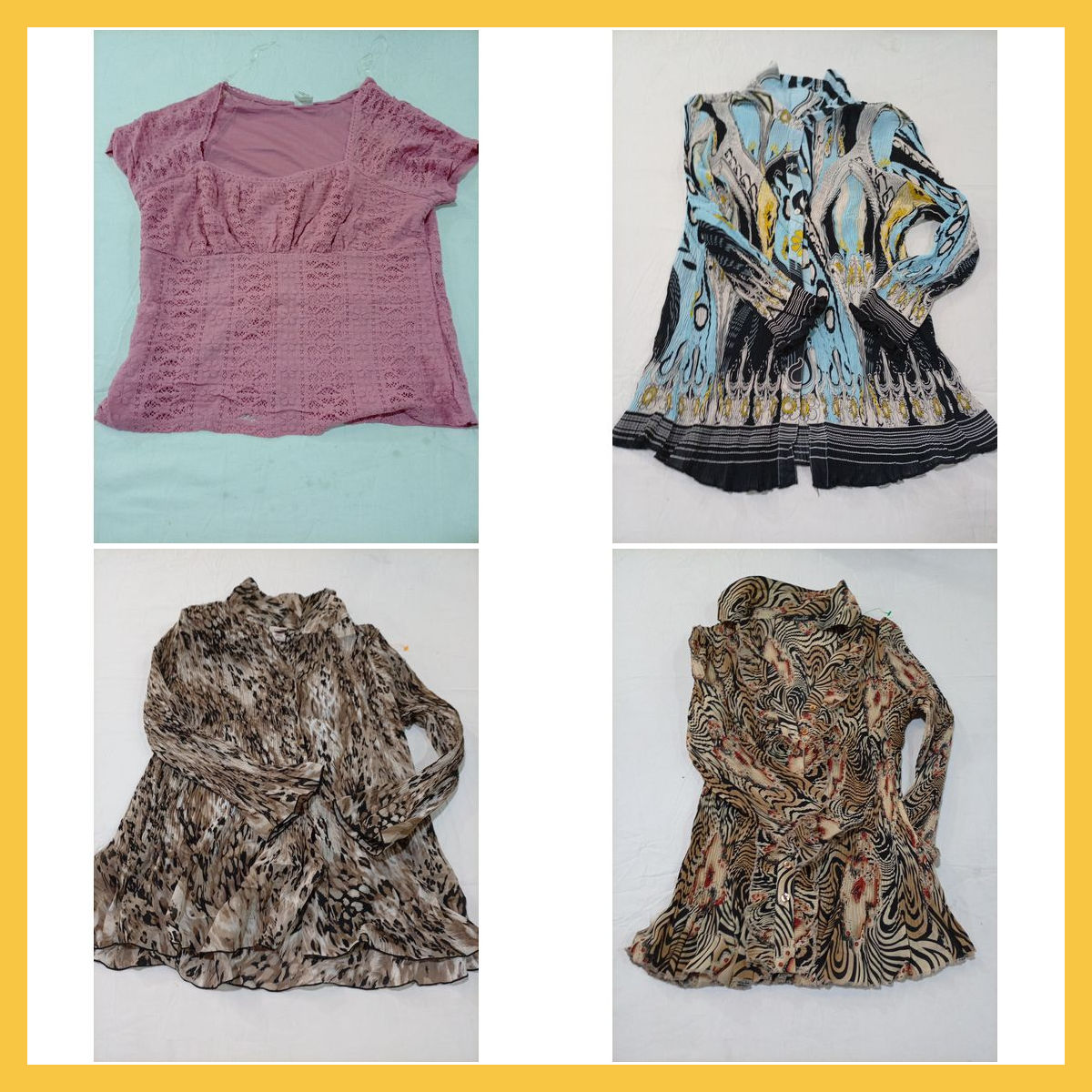 Blusen-Bundle: 15 bedruckte Oberteile, Marken wie ..