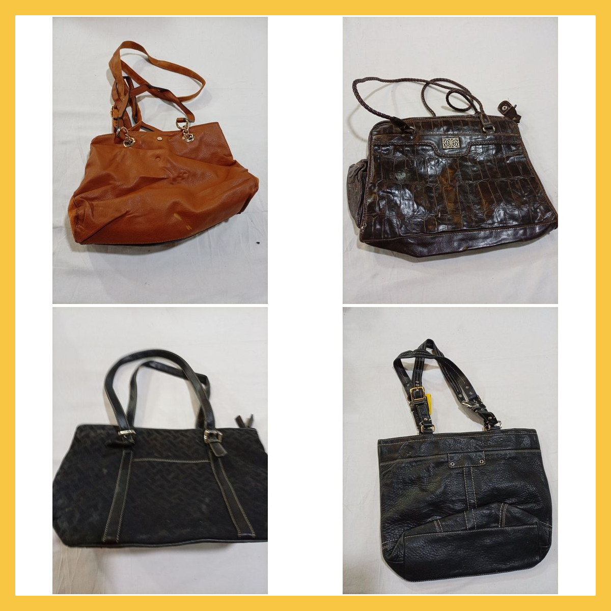 Leder Tote Handtasche Bundle 13 Stück Braun Schwar..