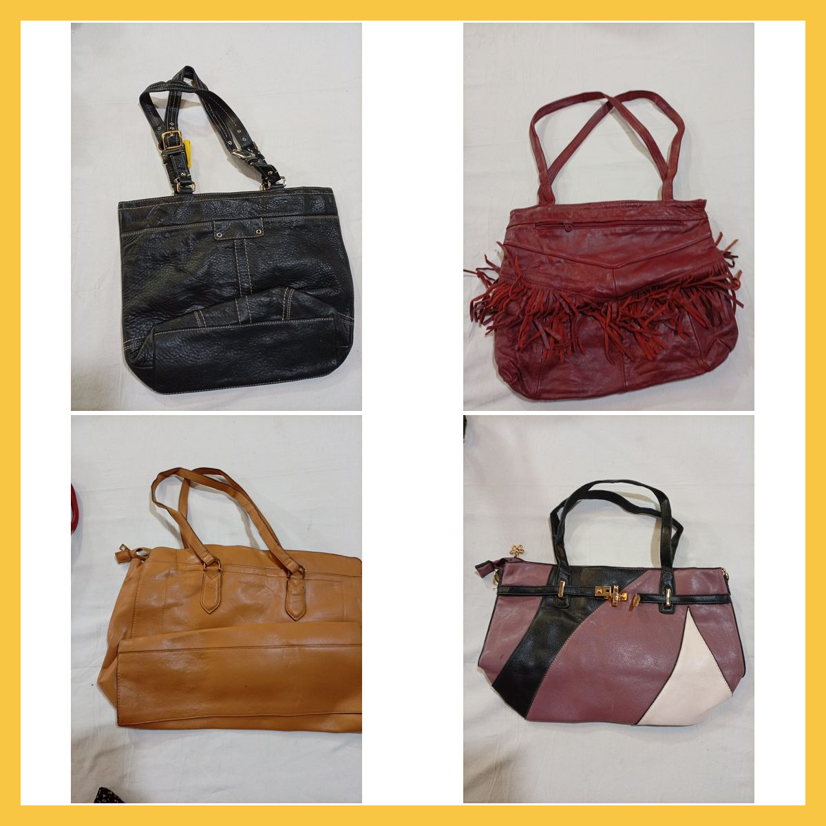 レザー トート ハンドバッグ バンドル ヴェラ ペッレ マルチサック 14点 ミックス ブランド