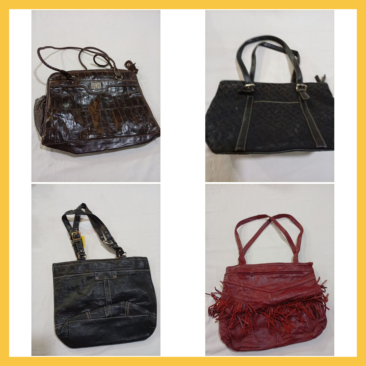 Leder Tragetasche Handtaschenbundel 13 Stück Braun..