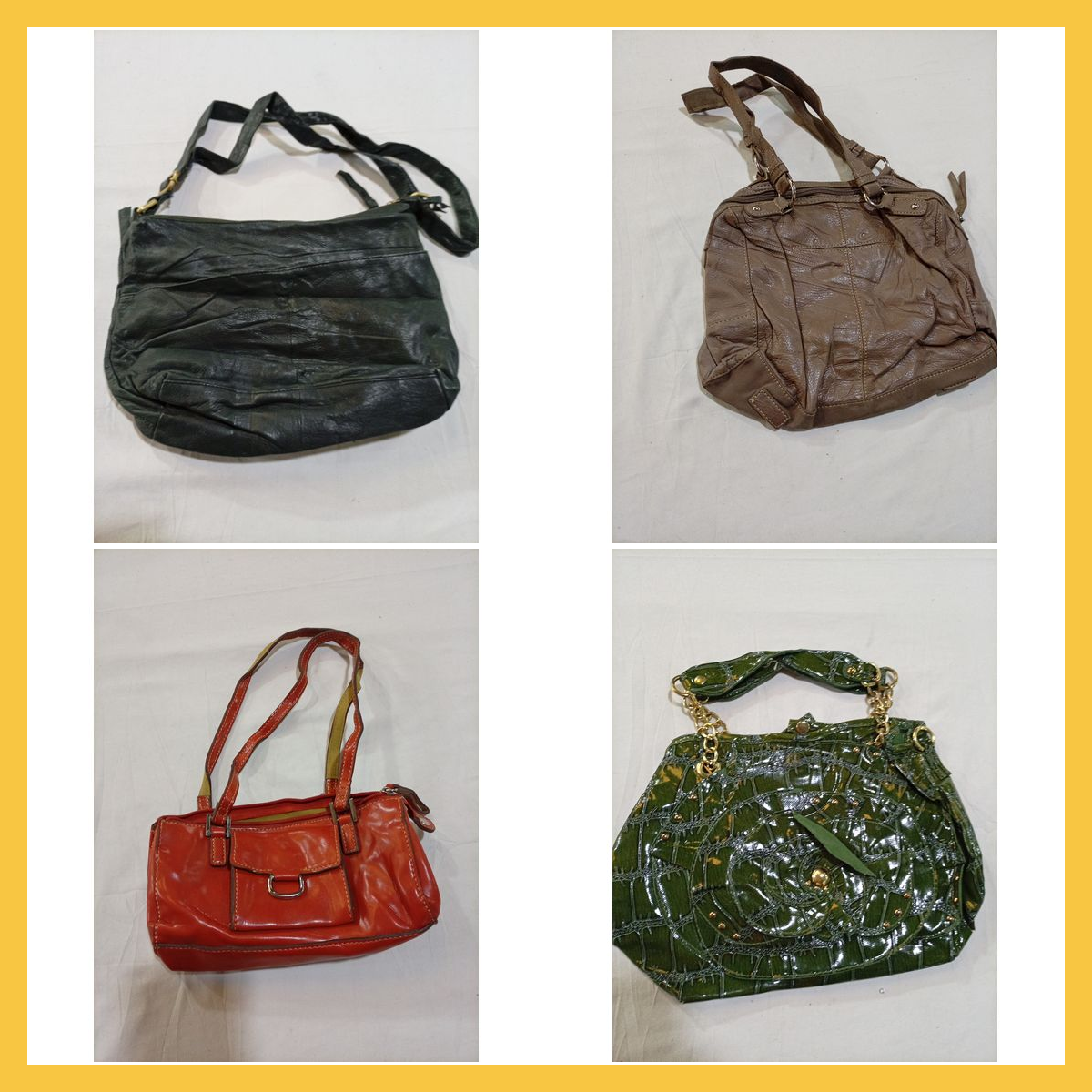 Lederhandtaschen-Bundle 14 Stück Mischfarben Klein..