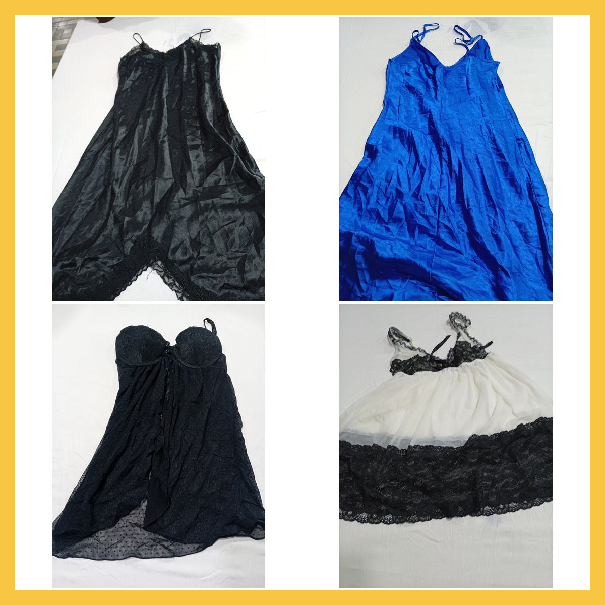 Ensemble de 12 pièces de robes de nuit en dentelle..