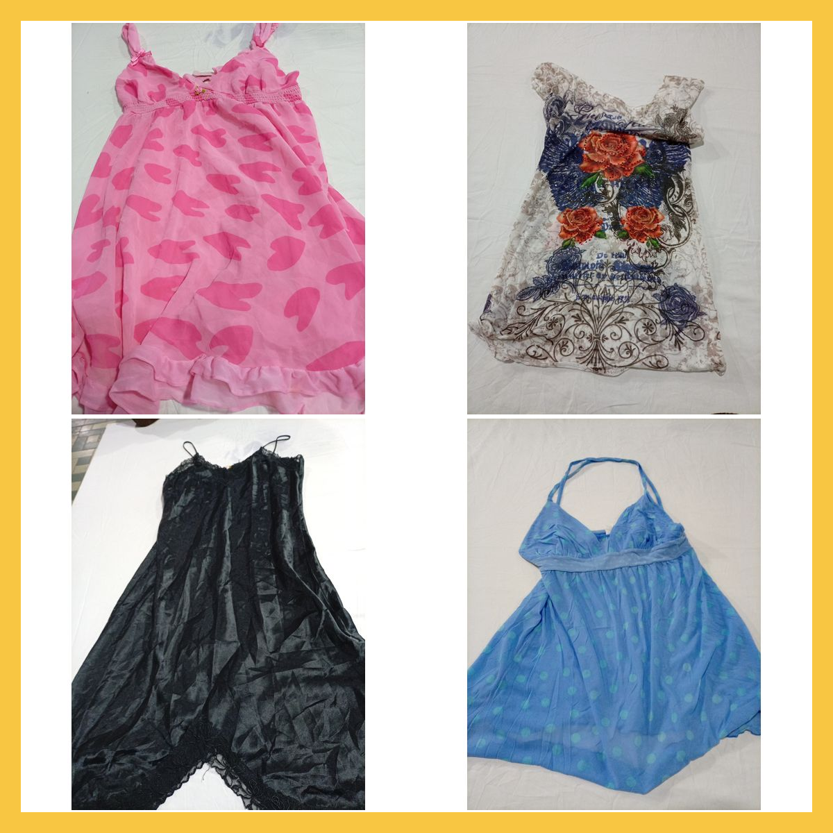 Ensemble de robes glissantes vintage - Lot de 14 p..