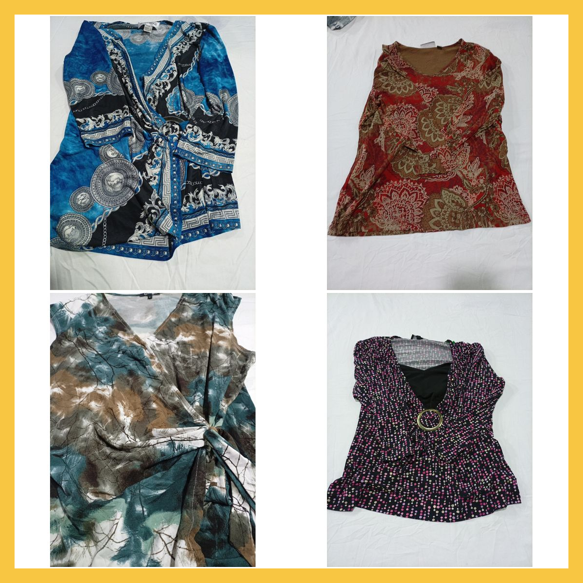 Vintage Printed Blouse Bundle - 15 Pc Mix of Josep..