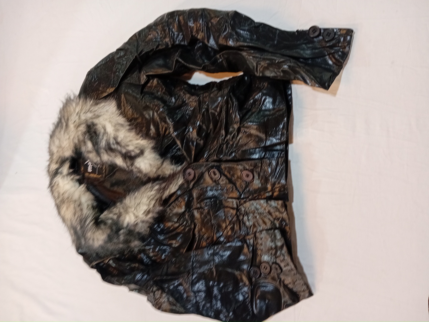 Wilsons Black Leather Jacket with Fur Collar