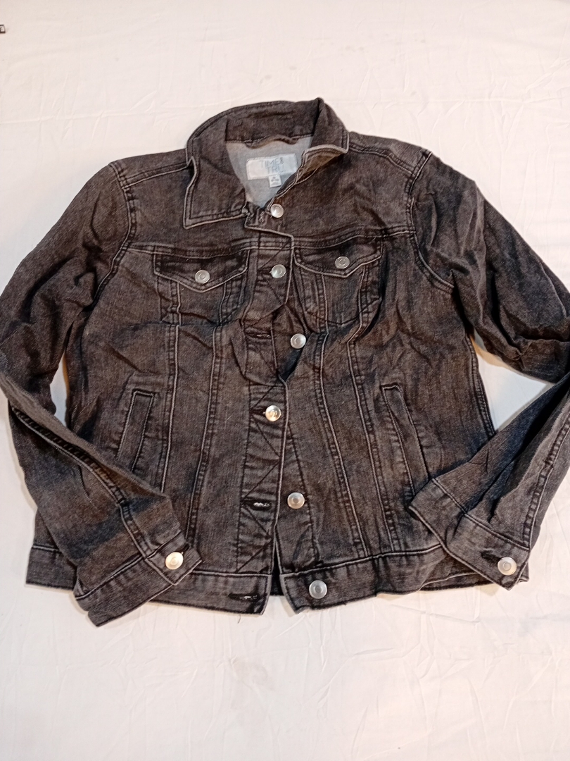 Graue Denimjacke