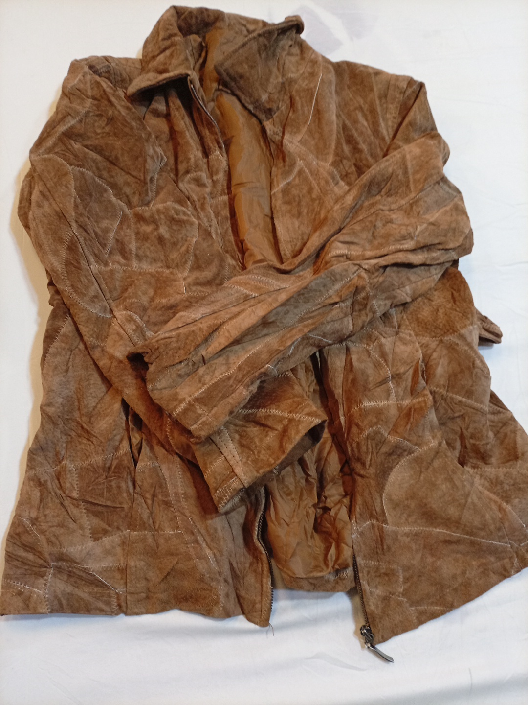 Veste en cuir marron