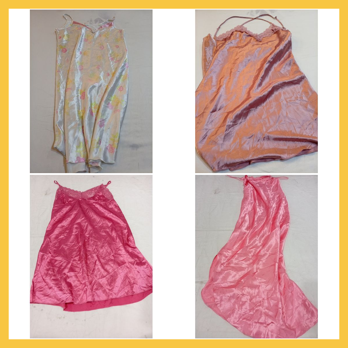 Ensemble de robe nuisette en soie et satin, chemis..