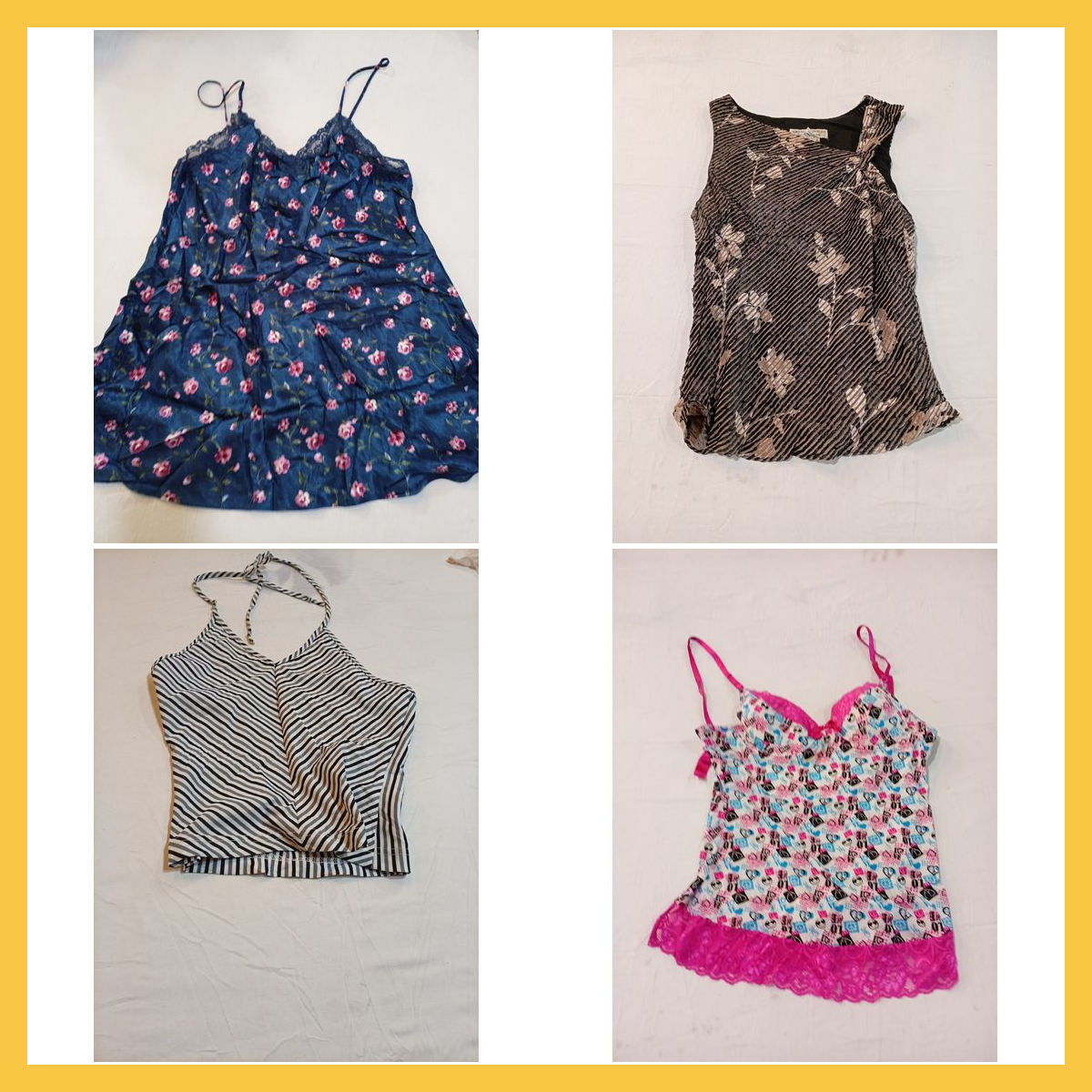 Lot de 15 camisoles imprimées de designer Adrianna..