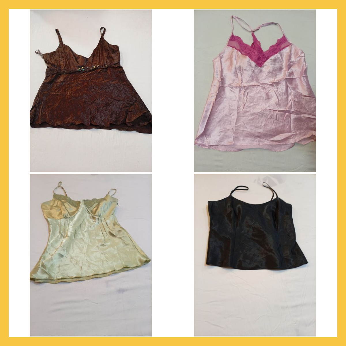 Silk Camisole Bundle - 15 Pc Luxury Fashion Lot - ..