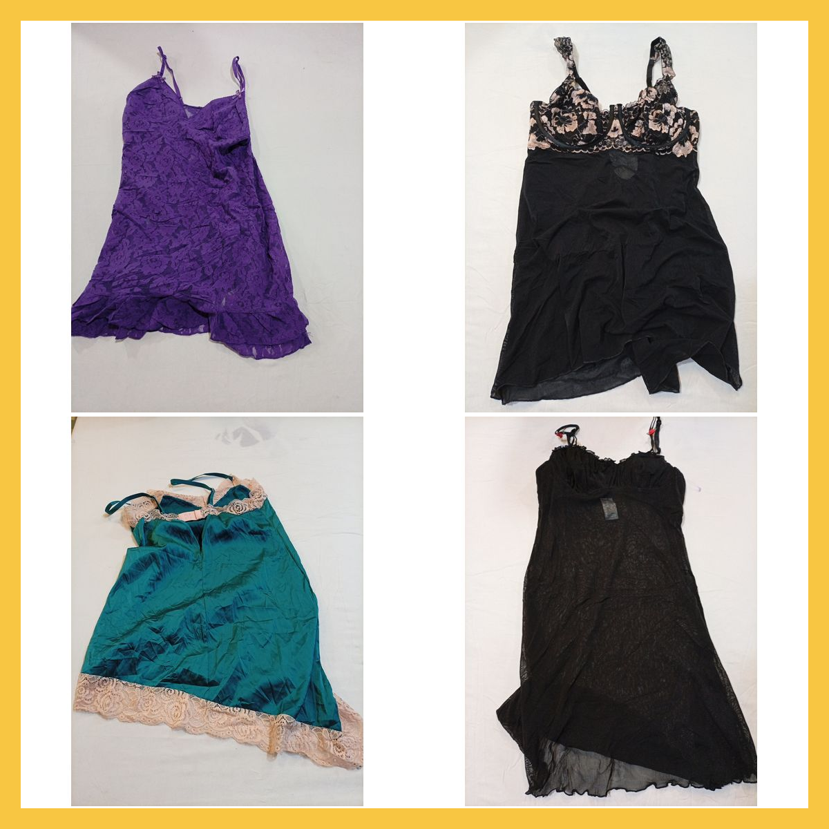 Spitzen- und Satin-Nachthemd-Bundle 8 Teiler Spitz..