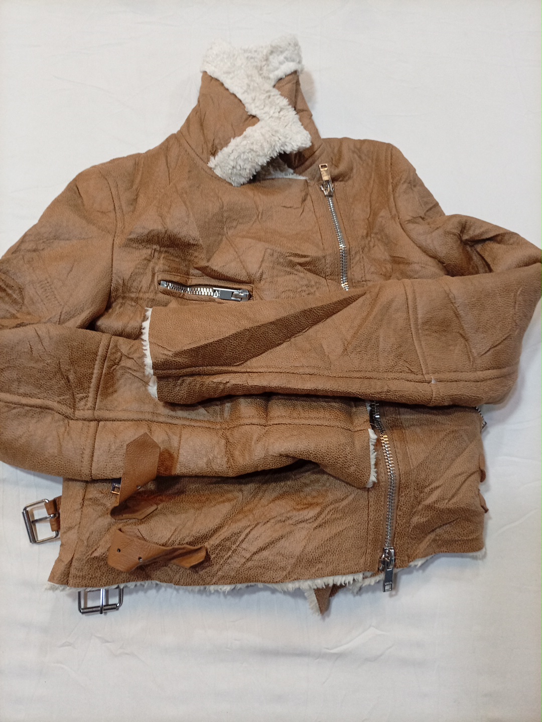 Brown Faux Leather Jacket