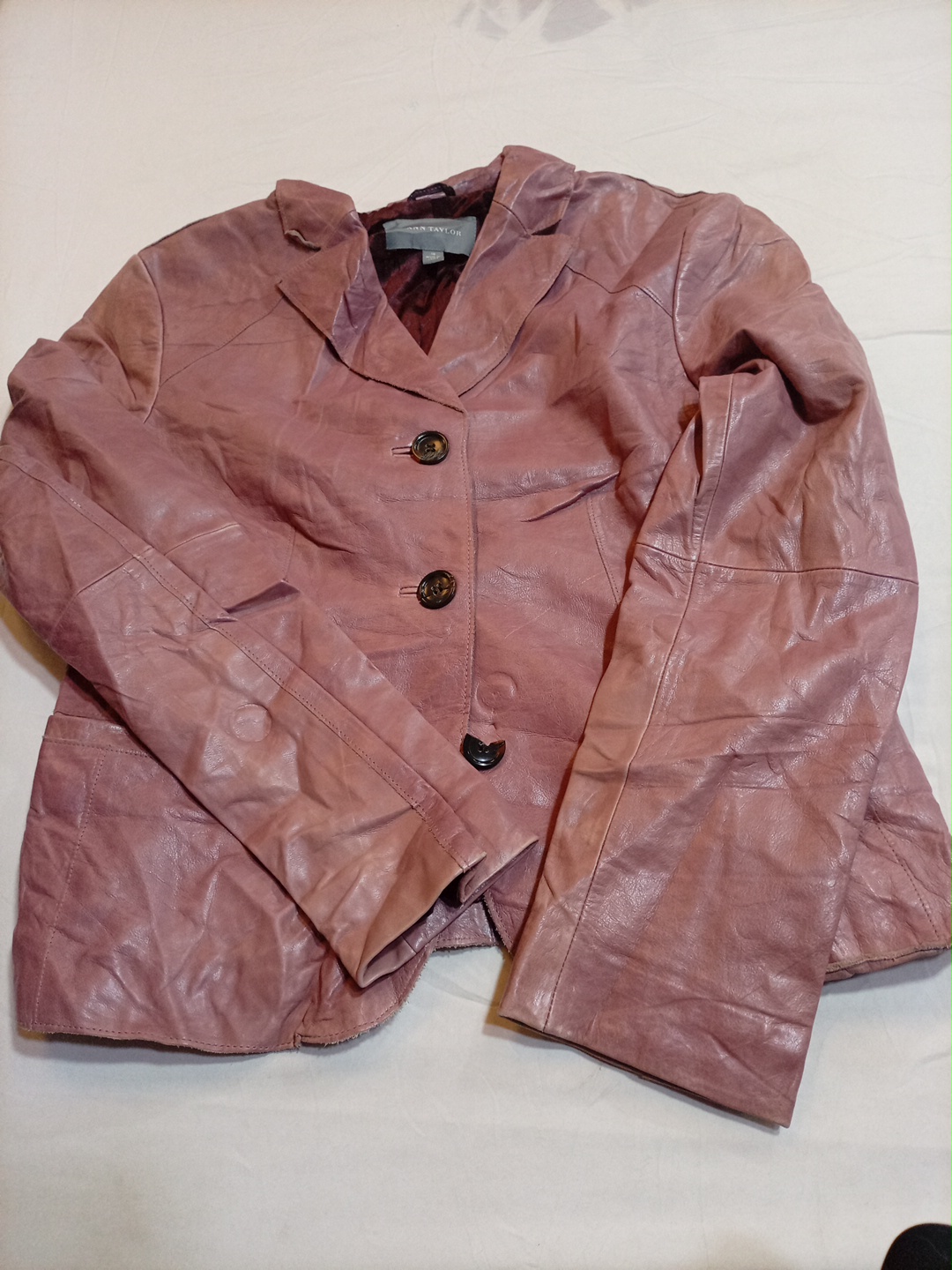 Ann Taylor Pink Leather Jacket