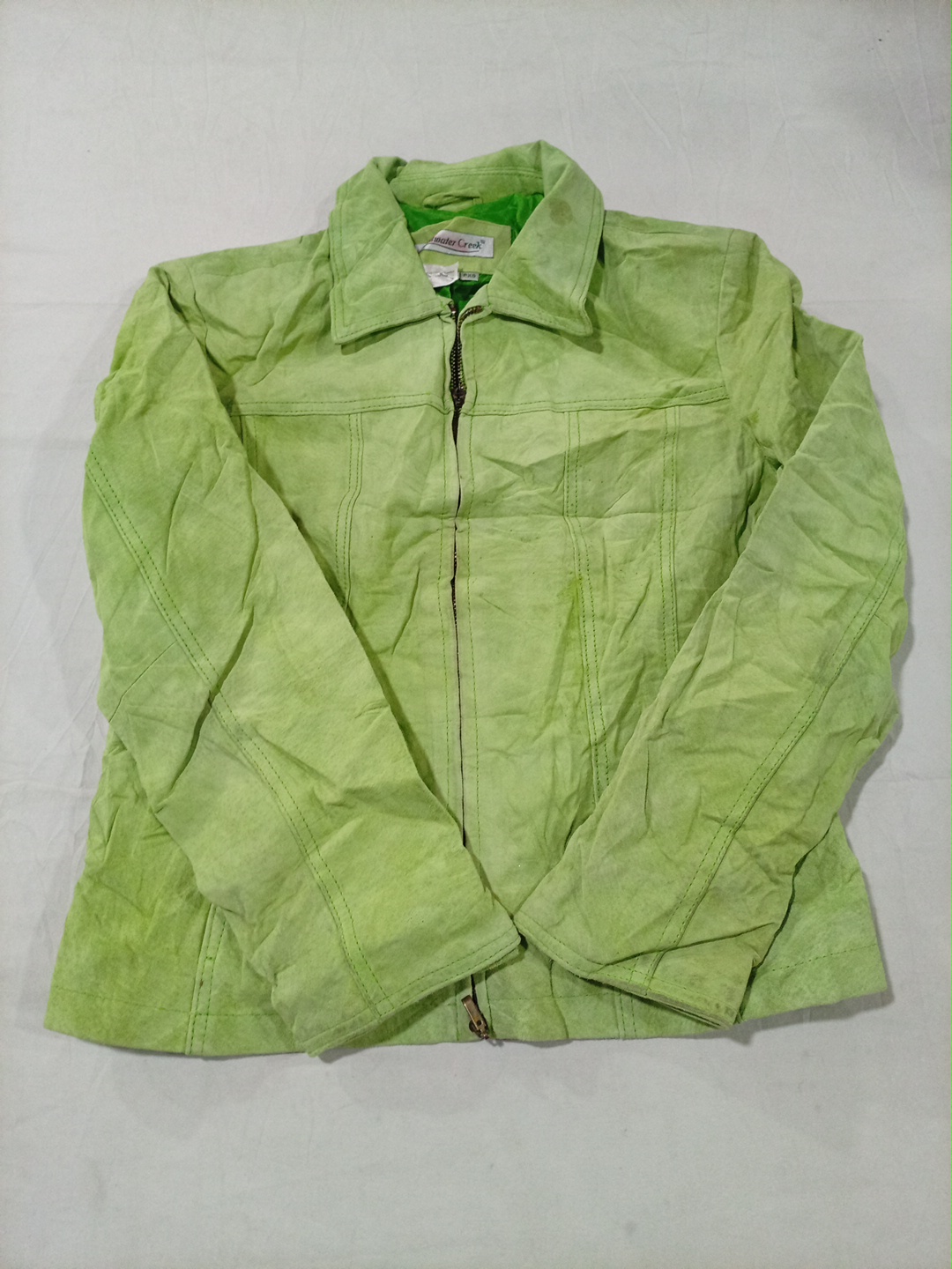 Veste en cuir vert Oldwater Creek