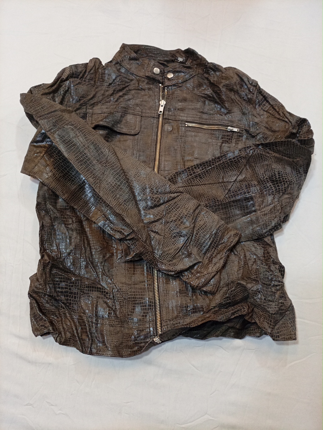 Veste en cuir marron